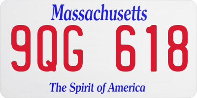 MA license plate 9QG618