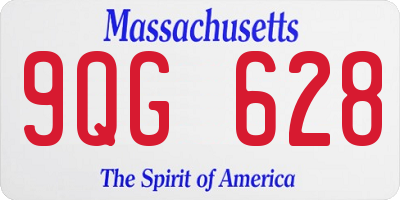 MA license plate 9QG628