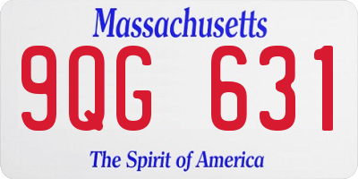 MA license plate 9QG631