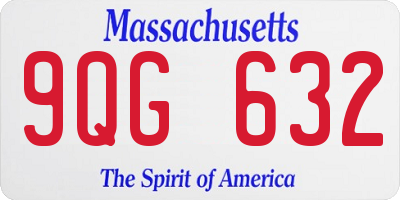 MA license plate 9QG632