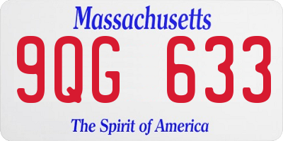 MA license plate 9QG633