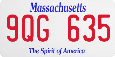 MA license plate 9QG635