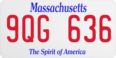 MA license plate 9QG636