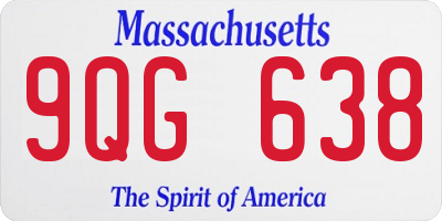 MA license plate 9QG638