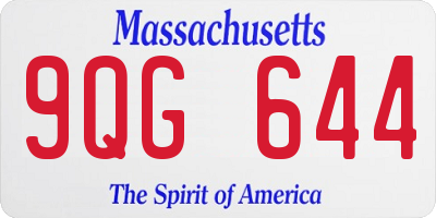 MA license plate 9QG644