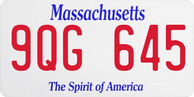 MA license plate 9QG645