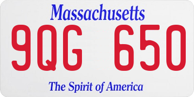 MA license plate 9QG650