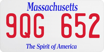 MA license plate 9QG652