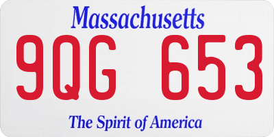 MA license plate 9QG653