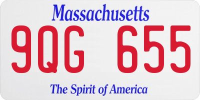 MA license plate 9QG655