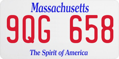 MA license plate 9QG658