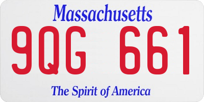 MA license plate 9QG661