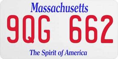 MA license plate 9QG662