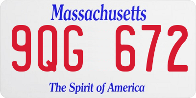 MA license plate 9QG672