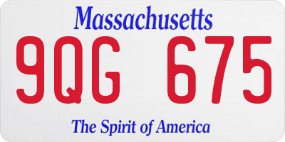 MA license plate 9QG675