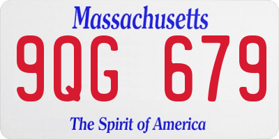 MA license plate 9QG679