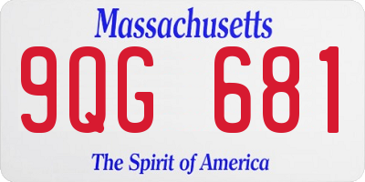 MA license plate 9QG681