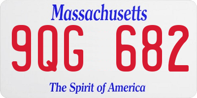 MA license plate 9QG682