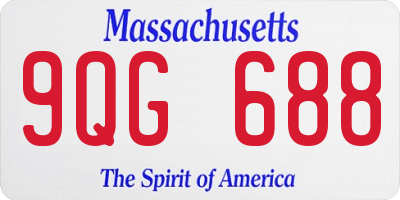 MA license plate 9QG688