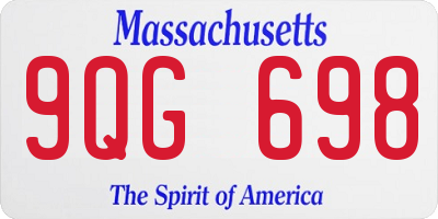 MA license plate 9QG698