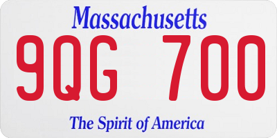 MA license plate 9QG700
