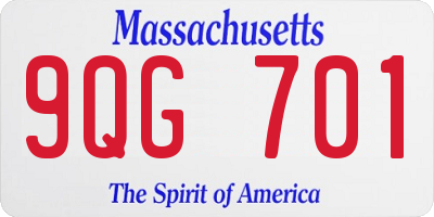 MA license plate 9QG701