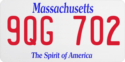 MA license plate 9QG702