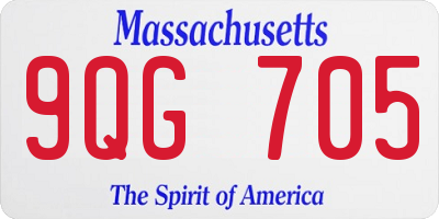 MA license plate 9QG705