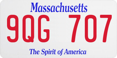 MA license plate 9QG707
