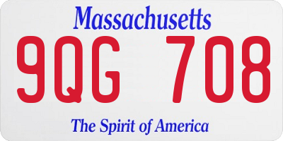 MA license plate 9QG708