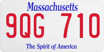 MA license plate 9QG710