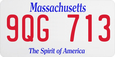 MA license plate 9QG713