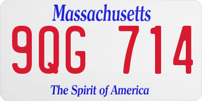 MA license plate 9QG714