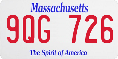 MA license plate 9QG726