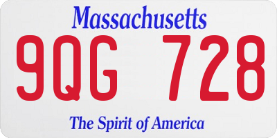 MA license plate 9QG728