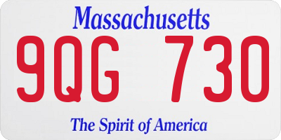 MA license plate 9QG730