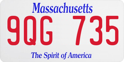 MA license plate 9QG735