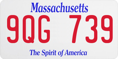MA license plate 9QG739