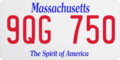 MA license plate 9QG750
