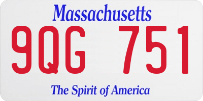MA license plate 9QG751