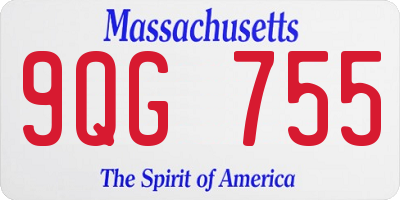MA license plate 9QG755
