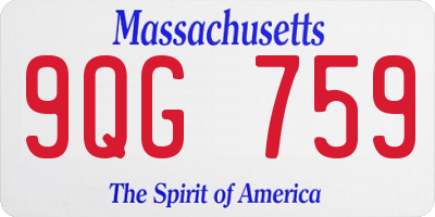 MA license plate 9QG759