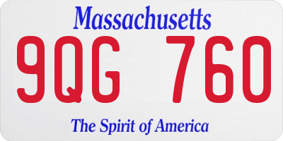 MA license plate 9QG760