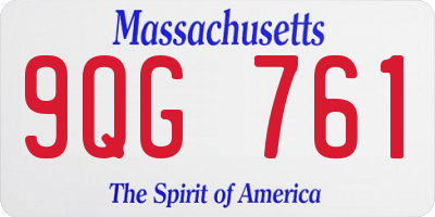 MA license plate 9QG761
