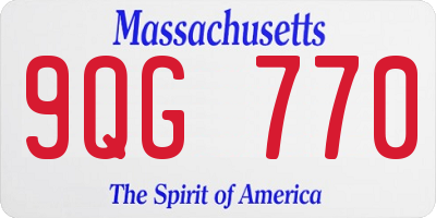 MA license plate 9QG770