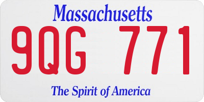 MA license plate 9QG771