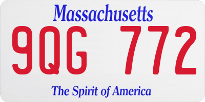 MA license plate 9QG772