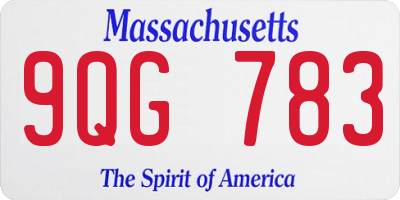 MA license plate 9QG783