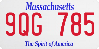 MA license plate 9QG785