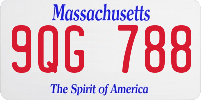 MA license plate 9QG788